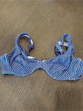 Urban Outfitters Blue and White Check Bikini Top